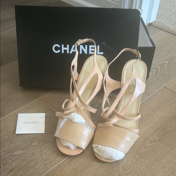 Chanel Women's Beige Strappy Heels - Picture 1 of 9